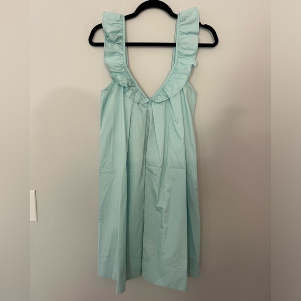 Devotion Twins Anthropologie Darcy Light Blue Ruffle Mini Dress